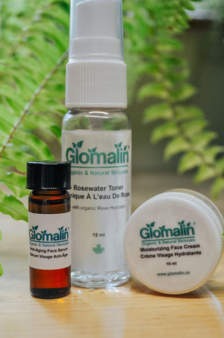 Travel collection of our day cream, face serum and toner