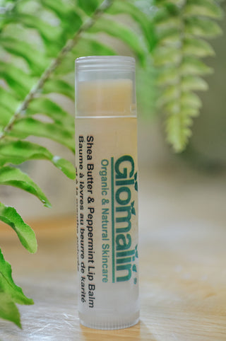 Vegan lip balm with shea butter, peppermint and eucalyptus essential oils